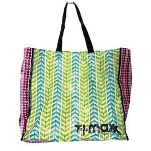 TJ Maxx Reusable Tote Bag Oversized Shopper Grocery Travel Beach Colorful Print